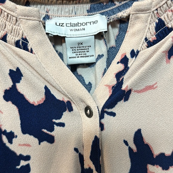 Pink & Navy long sleeve blouse - Picture 2 of 7